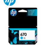 CARTUCHO TINTA HP 670 CYAN (CZ114AL) 3.5ML