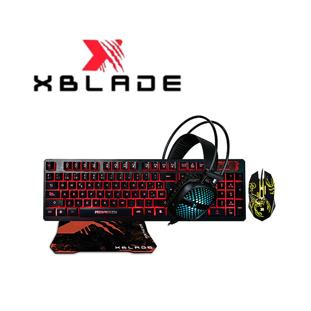 19684.jpg COMBO TECLADO + MOUSE + AURICULAR + PAD XBLADE ASSASSIN X KIT 4 EN 1- GXB-KMHP409 - Imagen 1