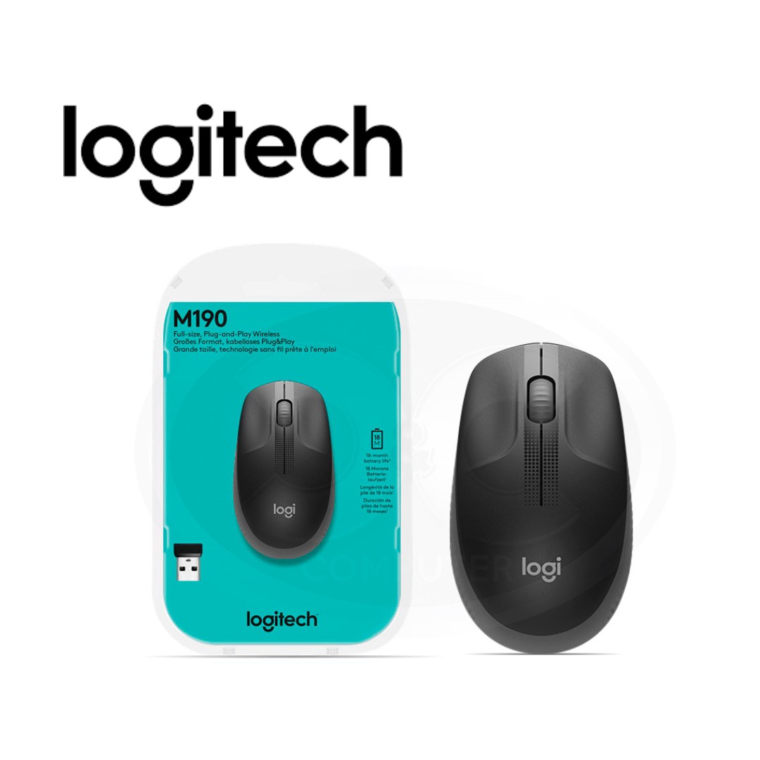 20258.jpg MOUSE USB LOGITECH INALAMBRICO BLACK M190 (910-005902) - Imagen 1