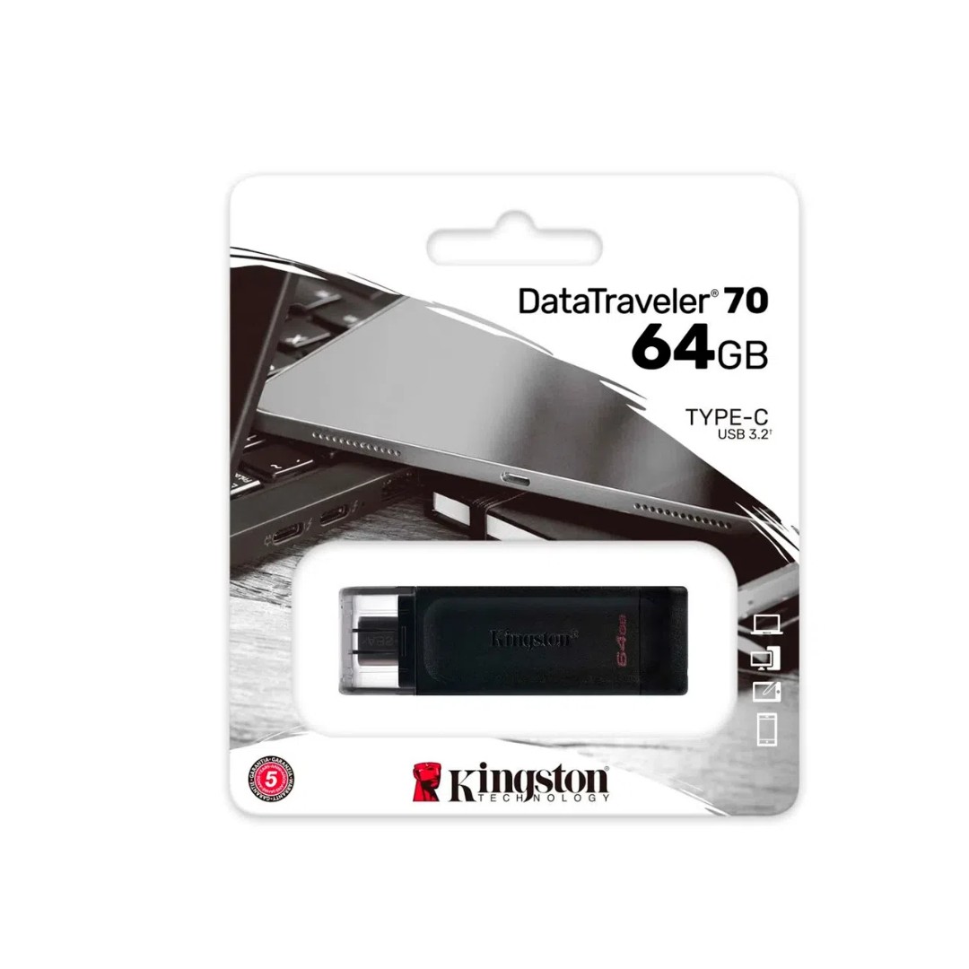 20990.jpg MEMORIA USB KINGSTON 64GB TYPE C (DT70/64GB) - Imagen 1